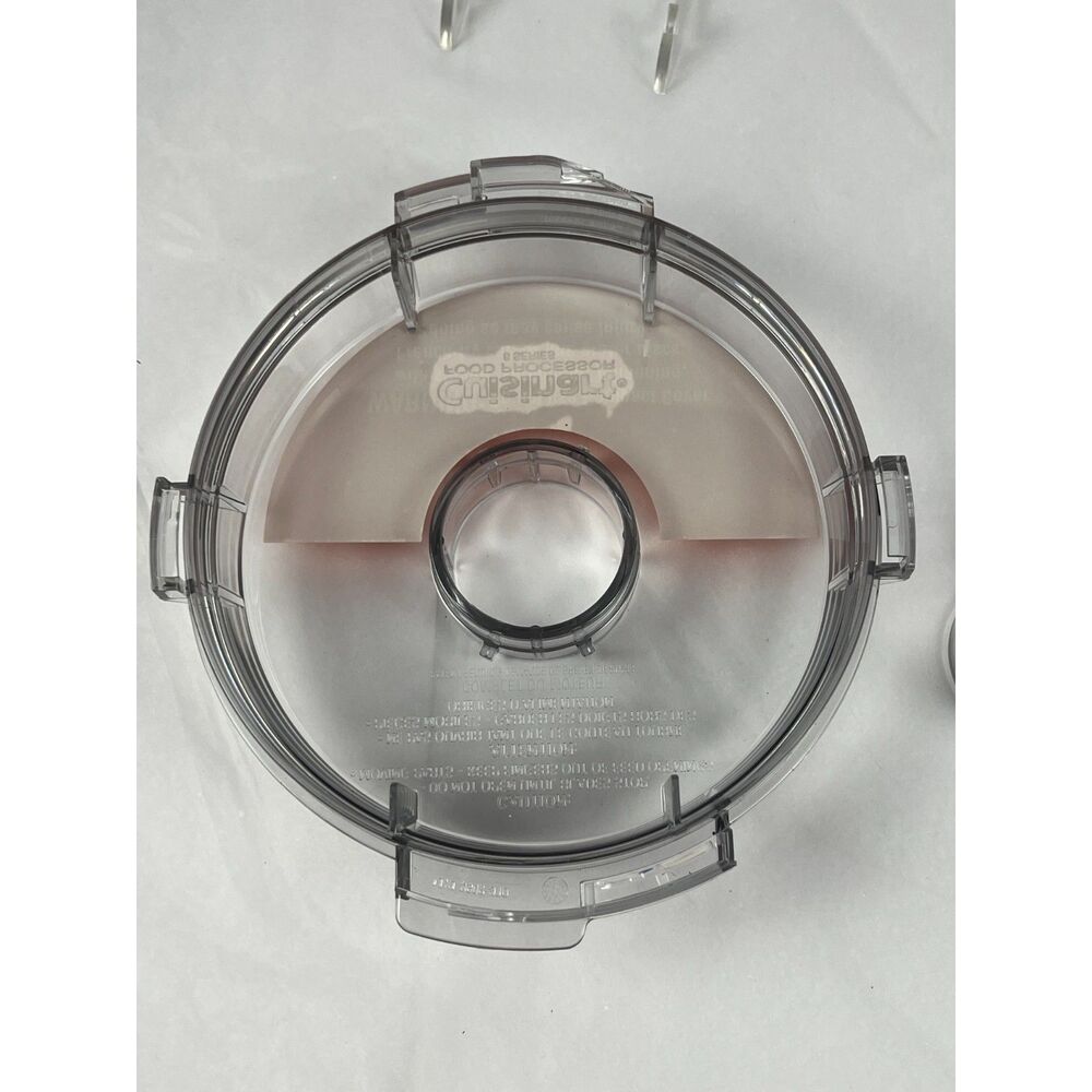 New Cuisinart Food Processor Flat Cover Lid w/ Cap DLC-806GTXT-1 4-Tab Tritan - Picture 4 of 8